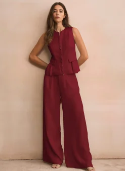 Outlet Darted Wide Leg Trousers Mv Limited|Wide Leg Trousers