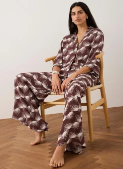 Clearance Graphic Print Wide Leg Trousers Wide Leg Trousers|Trousers