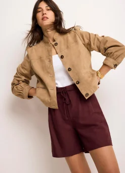 Outlet Linen Blend Shorts Shorts|Trousers