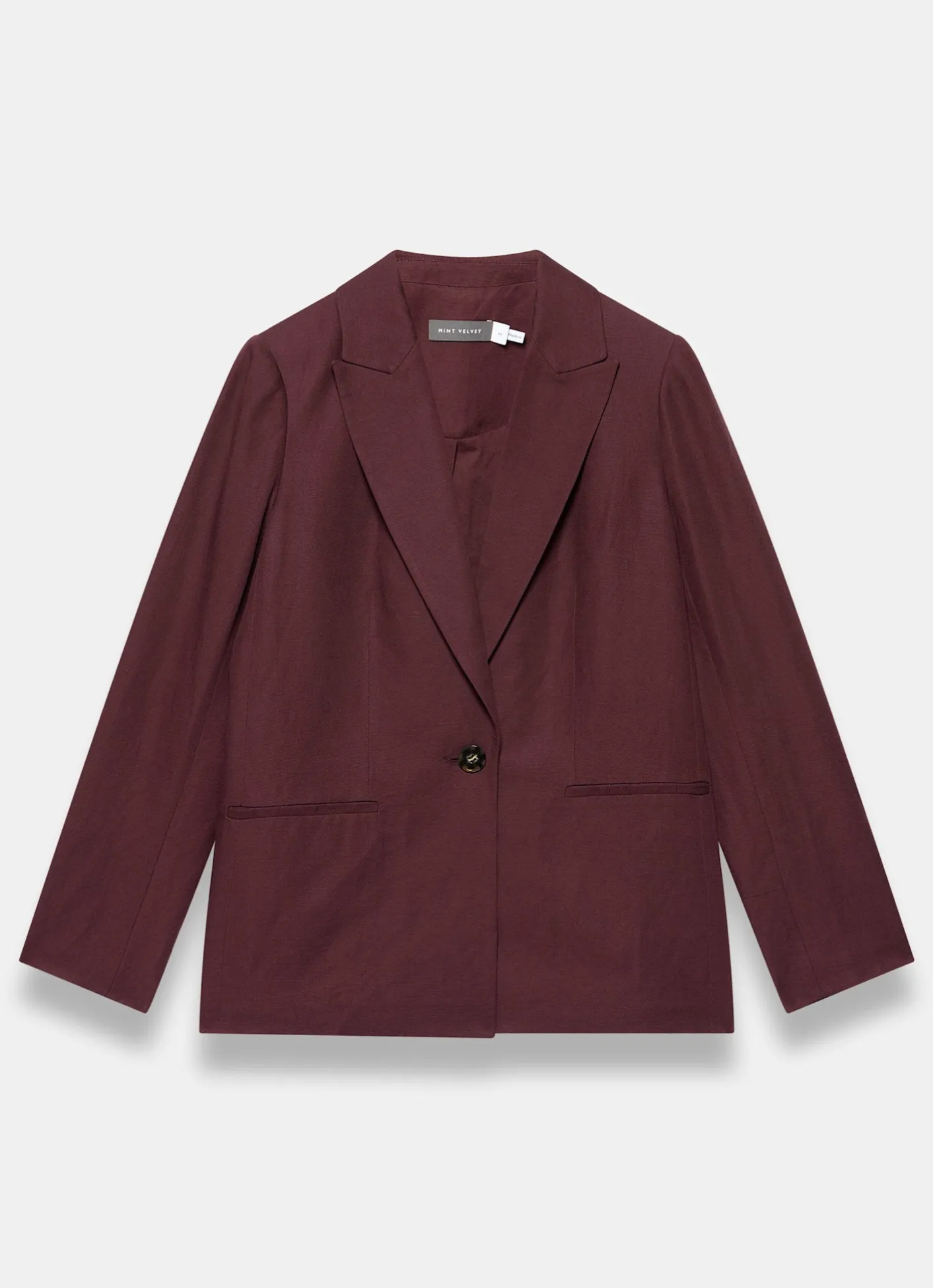 Discount Linen Blend Single Breasted Blazer Jackets