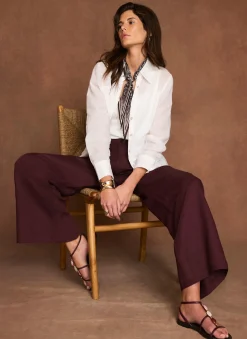 Outlet Linen Blend Wide Leg Trousers Wide Leg Trousers|Trousers