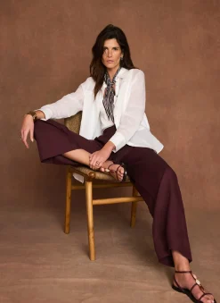 Outlet Linen Blend Wide Leg Trousers Wide Leg Trousers|Trousers