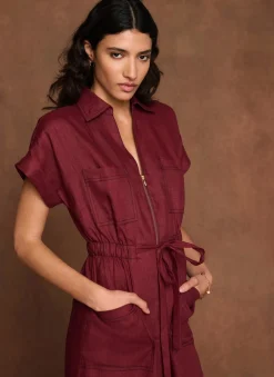 Outlet Linen Midi Shirt Dress Summer Dresses|Midi Dresses