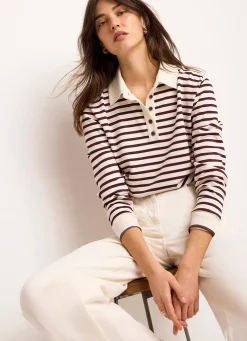 Hot Stripe Polo Shirt Top All Tops|Tops