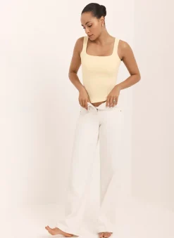 Outlet Butter Layering Scoop Neck Vest T-Shirts|T-Shirts