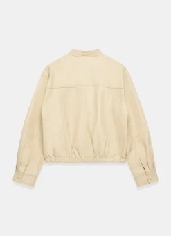 Online Butter Leather Cropped Pilot Bomber Jacket Jackets|Leather & Suede Jackets