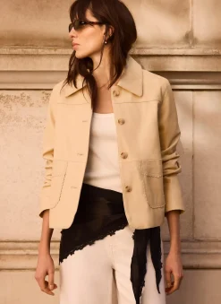 Hot Butter Leather Scallop Detail Jacket Jackets|Leather & Suede Jackets
