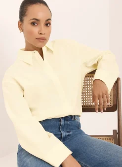 Discount Butter Oversized Long Sleeve Shirt Shirts & Blouses