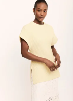 Hot Butter Wool Blend Longline Knit Top Knitted Tops|Knitted Tops
