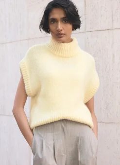 Outlet Butter Wool Blend Sleeveless Knit Top Knitted Tops|Knitted Tops