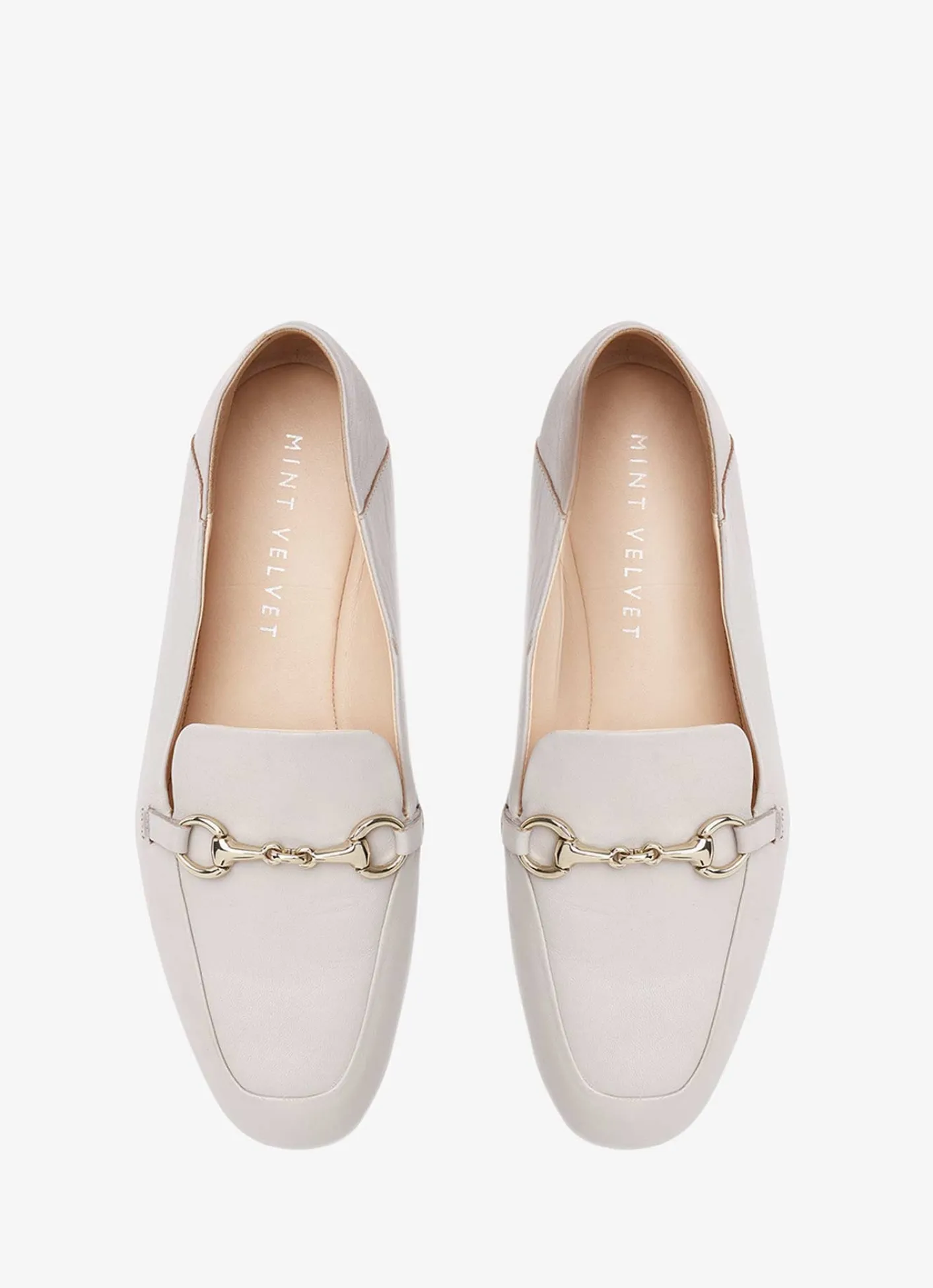 Hot Camille Beige Leather Loafers Flat Shoes