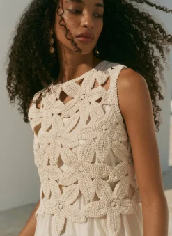 Online Cotton Blend Crochet Maxi Dress Summer Dresses|Maxi Dresses