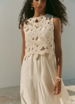Online Cotton Blend Crochet Maxi Dress Summer Dresses|Maxi Dresses