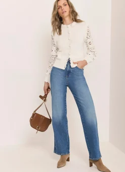 Sale Cream Cotton Blend Crochet Cardigan Cardigans|Crochet