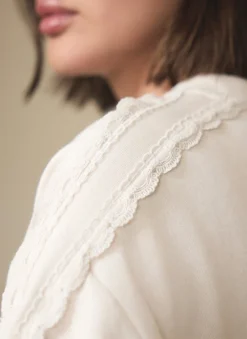 Outlet Cotton Blend Lace Trim Sweatshirt Sweatshirts|Sweatshirts