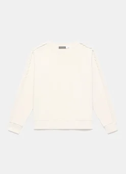 Outlet Cotton Blend Lace Trim Sweatshirt Sweatshirts|Sweatshirts