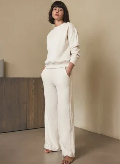 Hot Cotton Blend Lace Trim Joggers Leggings & Joggers|Trousers