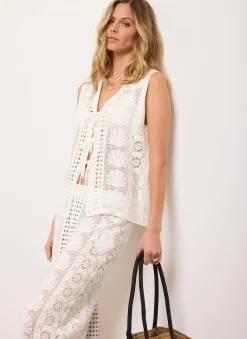 Best Cream Crochet Shell Top All Tops|Tops