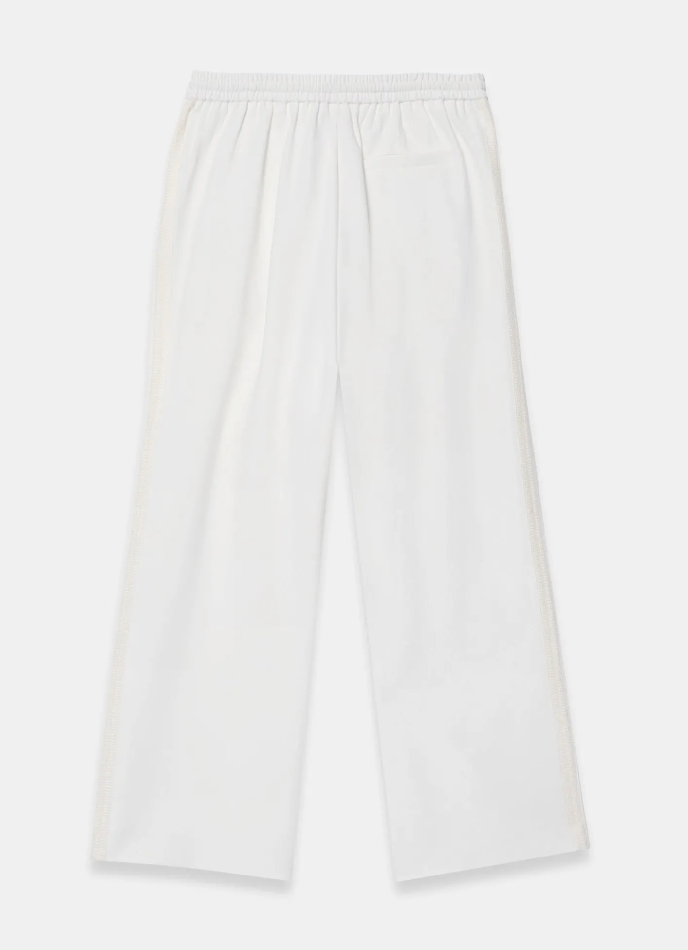 Outlet Cream Crochet Side Stripe Trousers Wide Leg Trousers|Trousers