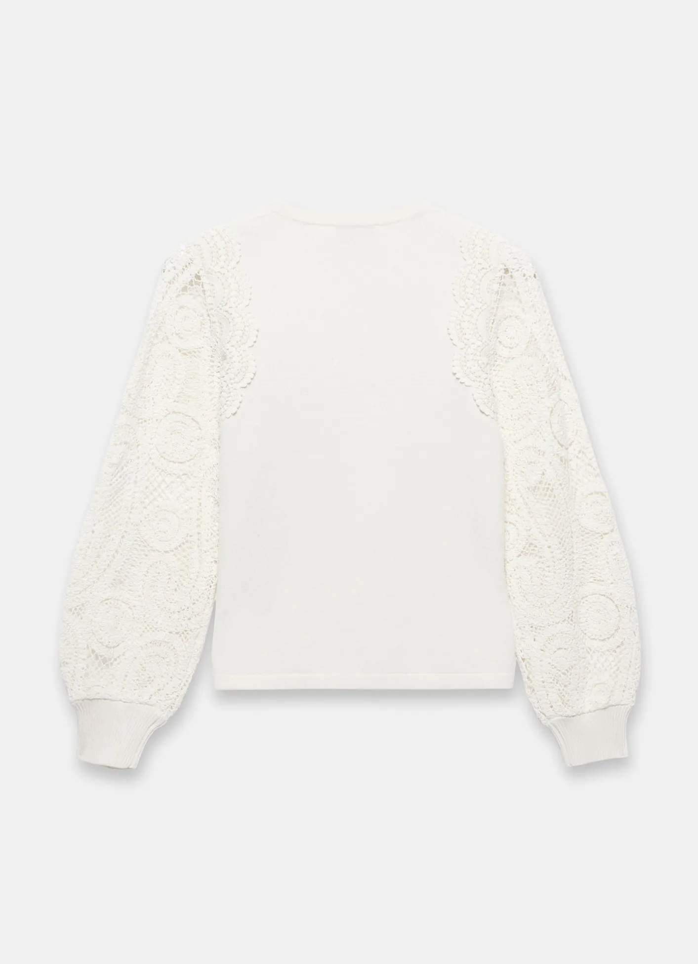 Hot Cream Crochet Sleeve Jumper Crochet|Jumpers