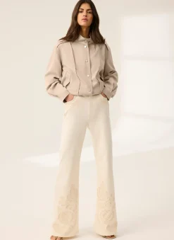 Denim Embroidered Flared Jeans Jeans|Flared Jeans