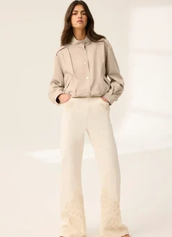 Denim Embroidered Flared Jeans Jeans|Flared Jeans