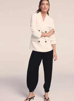 Discount Cream Double Breasted Blazer Jackets