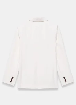 Discount Cream Double Breasted Blazer Jackets