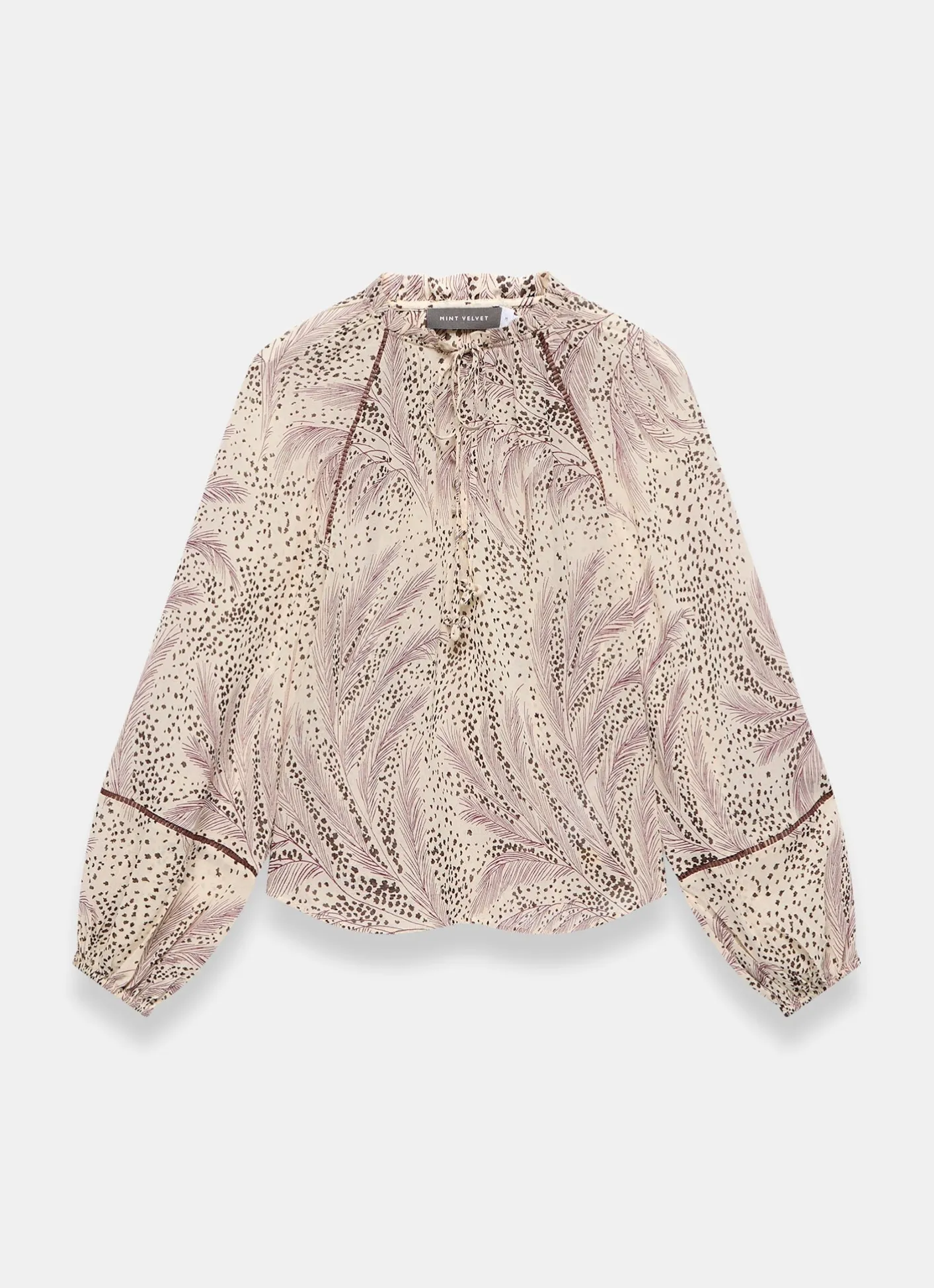 Feather Print Blouse Shirts & Blouses