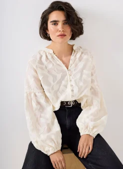 Best Floral Jacquard Blouse Shirts & Blouses