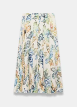 Outlet Cream Floral Print Crinkle Maxi Skirt Maxi Skirts|Skirts