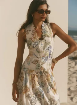 New Cream Floral Print Midi Dress Summer Dresses|Midi Dresses