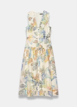 New Cream Floral Print Midi Dress Summer Dresses|Midi Dresses