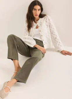 Outlet Cream Lace Cotton Blend Jacket Cardigans|Jumpers & Cardigans
