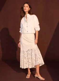 Hot Cream Lace Maxi Skirt Maxi Skirts|Skirts