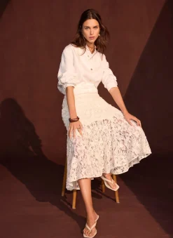 Hot Cream Lace Maxi Skirt Maxi Skirts|Skirts