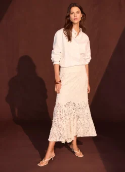 Hot Cream Lace Maxi Skirt Maxi Skirts|Skirts