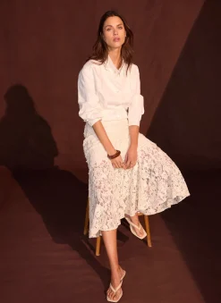 Hot Cream Lace Maxi Skirt Maxi Skirts|Skirts