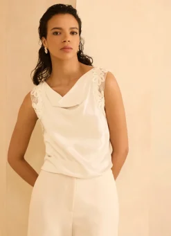 Sale Lace Satin Top Mv Limited|All Tops