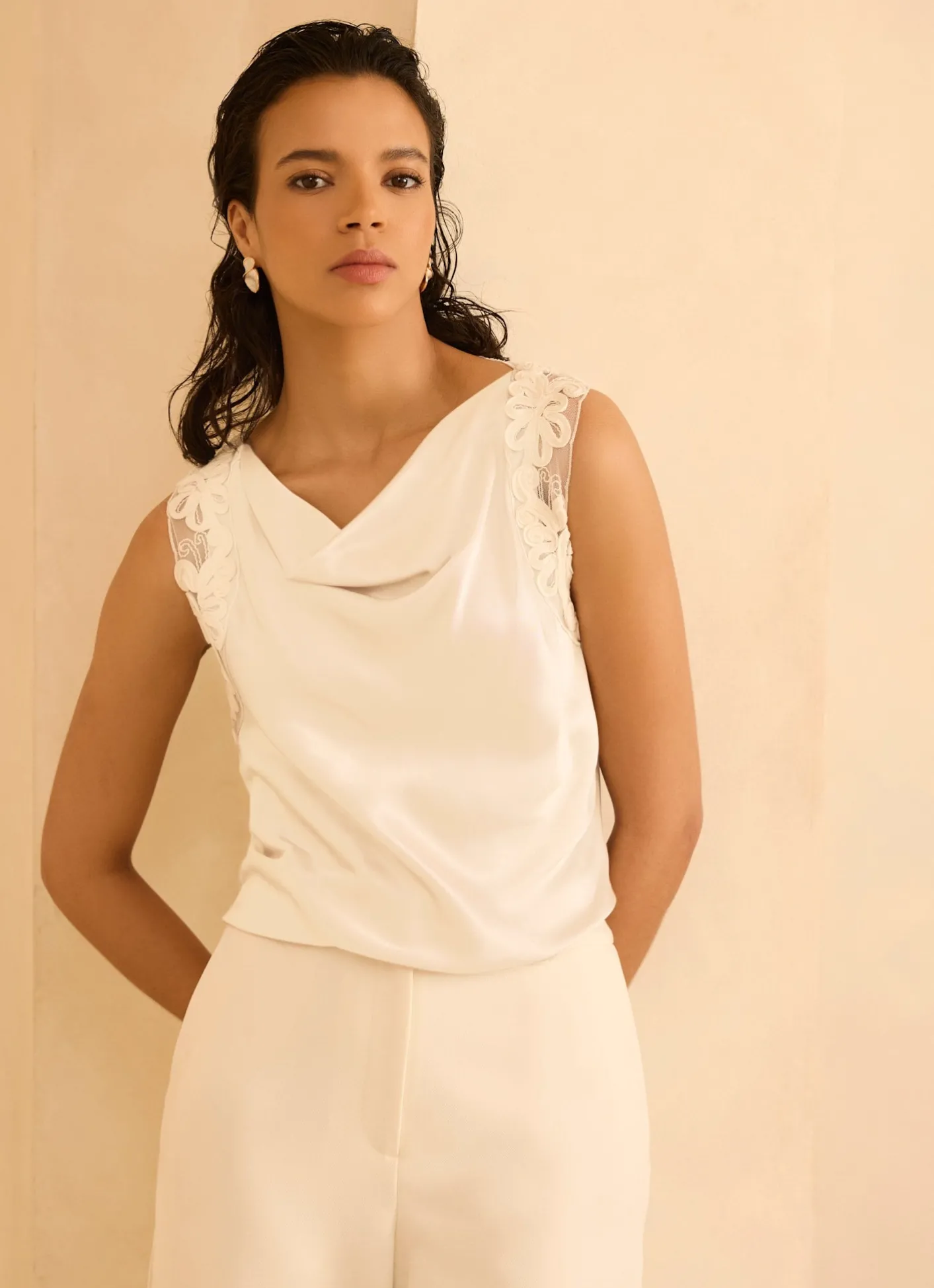 Sale Lace Satin Top Mv Limited|All Tops