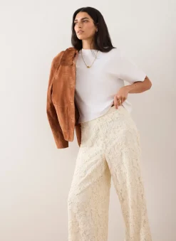 New Cream Lace Wide Leg Trousers Wide Leg Trousers|Trousers