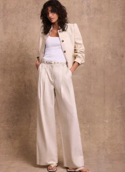 New Cream Leather Puff Sleeve Jacket Jackets|Leather & Suede Jackets