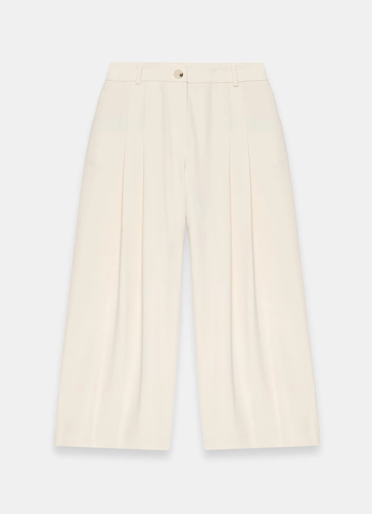 Pleated Cropped Wide Trousers Wide Leg Trousers|Trousers