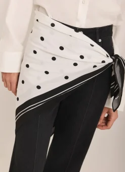 Discount Cream Polka Dot Print Scarf Scarves