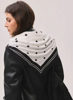Discount Cream Polka Dot Print Scarf Scarves