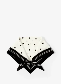Discount Cream Polka Dot Print Scarf Scarves