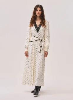 Online Polka Dot Tie Maxi Dress Maxi Dresses