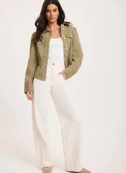 Discount Cream Relaxed Wide Leg Jeans Jeans|Wide Leg Jeans