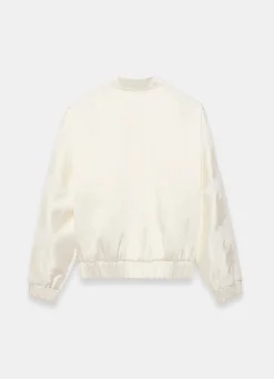 Clearance Satin Lace Sleeve Bomber Jacket Jackets