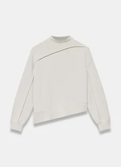 Cream Seam Detail Sweatshirt Sweatshirts|Sweatshirts